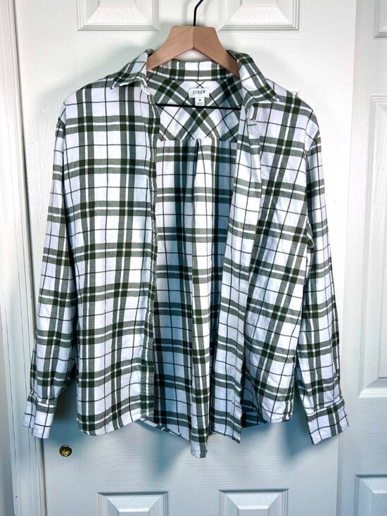 J. Crew Factory Tops - J.Crew Factory Green Plaid Button Up Shirt Size M